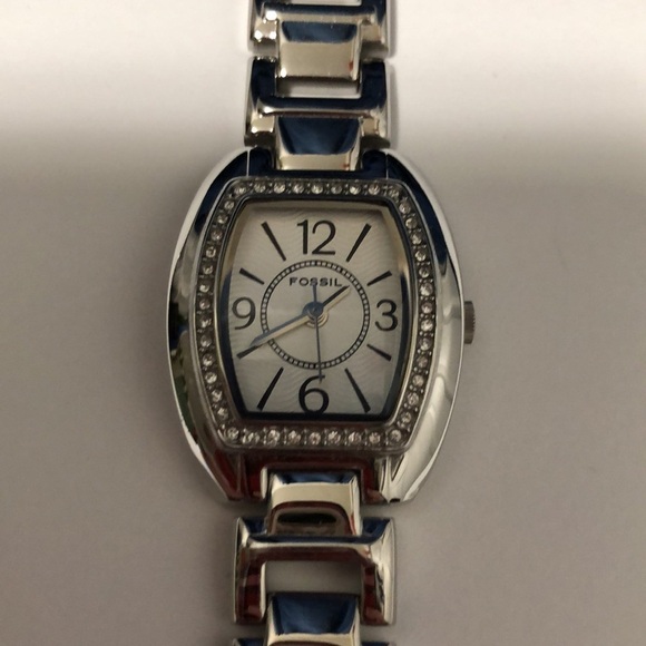 Vintage Silver Rhinestone Fossil Watch main image 4